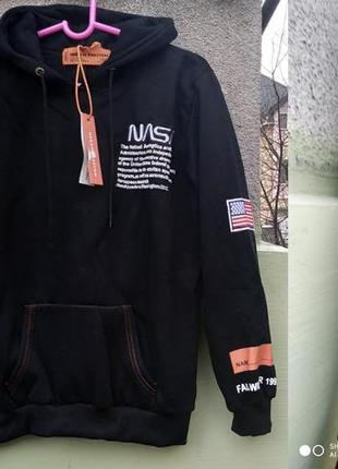 Кофта толстовка худи олимпийка nasa heron preston р.m-xl флис с капюшоном5 фото