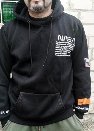 Кофта толстовка худі олімпійка nasa heron preston р. m-xl фліс з капюшоном8 фото