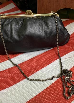 Дуже шикарна шкіряна сумка радікюль /на ланцюжку/через плече/100% шкіра