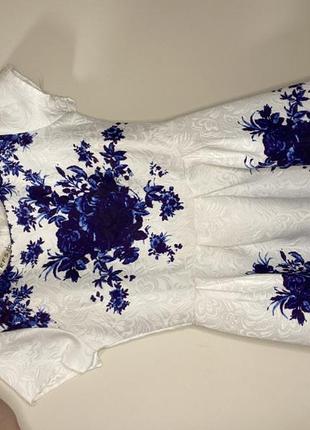 Біле плаття з синіми квітами,по супер ціні🔥