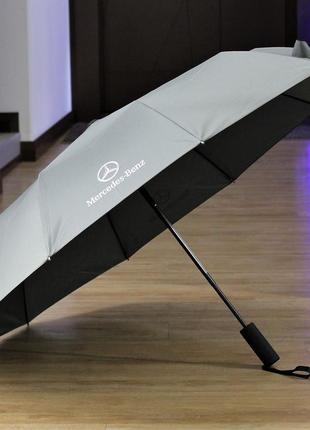Зонт повний автомат автомобільний парасольку в машину мерседес mercedes сірий4 фото