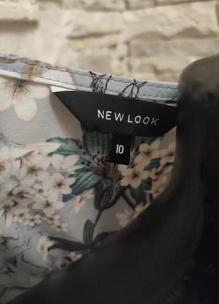 Красивая актуальная свободная серая цветочная туника накидка на купальник блуза new look5 фото