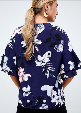 Стильная блуза оверсайз с рюшами в цветочный принт от ax paris3 фото