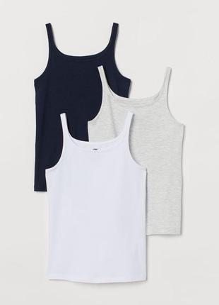 Комплект из 3-х трикотажных маек h&m