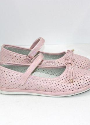 Летние туфли для девочек с перфорацией3 фото