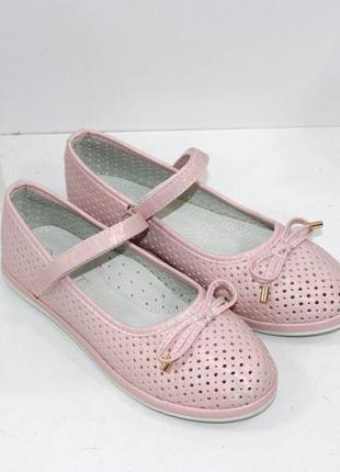 Летние туфли для девочек с перфорацией2 фото