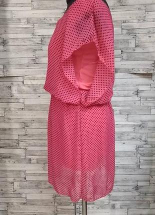 Рожеве шифонове плаття в горох3 фото