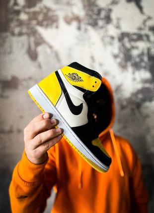 Мужские кроссовки nike air jordan 1 yellow black 40-41-42-43-44