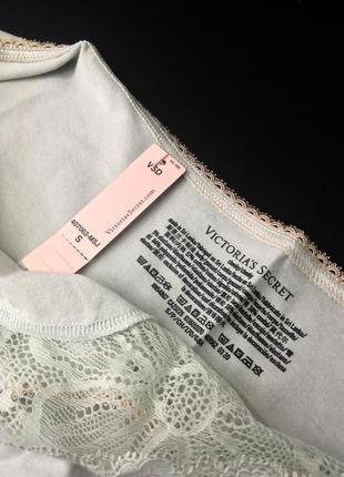 Ніжні мереживні бавовняні трусики victoria's secret lace trim cheeky panty4 фото