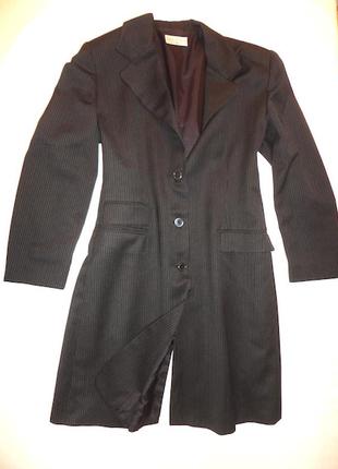 Пальто chelsea london,размер 46 ,черное ,тонкая полоска1 фото