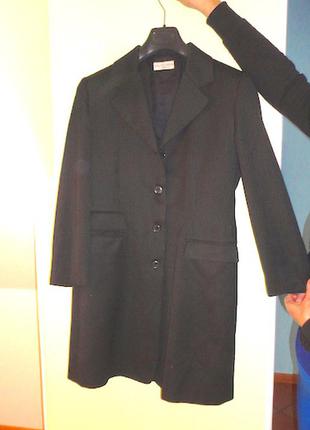 Пальто chelsea london,размер 46 ,черное ,тонкая полоска2 фото