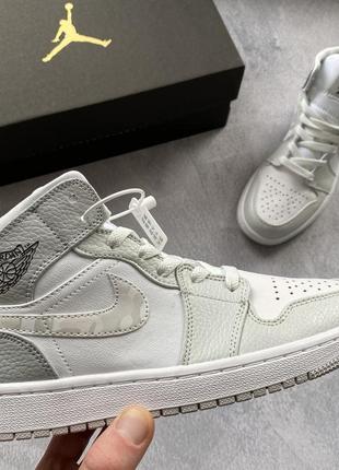 Кросiвки nike air jordan 1 mid white camo