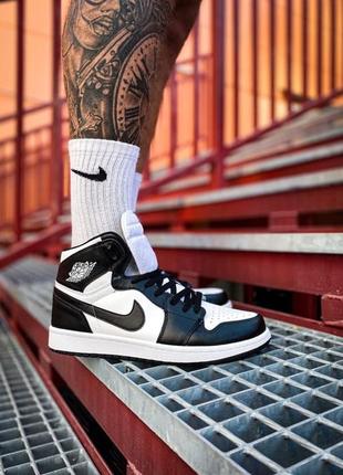 Кросівки nike air jordan 1 black white 36-37-38-39-41-42-43-44-45