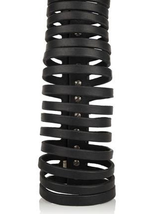 Широкий шкіряний браслет  в стилі rick owens, gothic, boho, alt, witchcore,  halloween, rave браслет3 фото