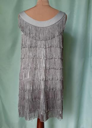 Сукня сіра з бахромою зі  шнурів h&m3 фото