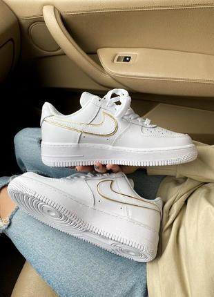 Кросівки nike air force 1 07 essential white/gold кроссовки3 фото