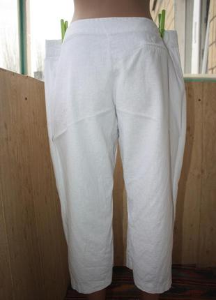 Удобные натуральные белые бриджи шорты лён+вискоза батал4 фото