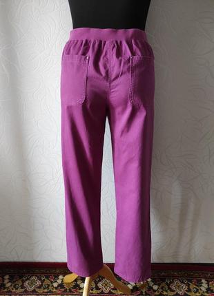 Прямые коттоновые брюки на резинке3 фото