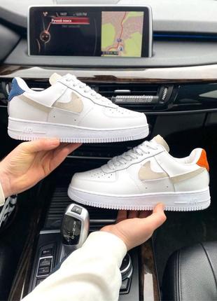 Nike air force 1 inside out white red blue1 фото