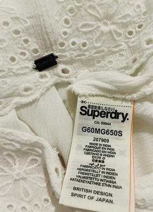 Блуза рубашка superdry шитьё этно белая 100% вискоза4 фото