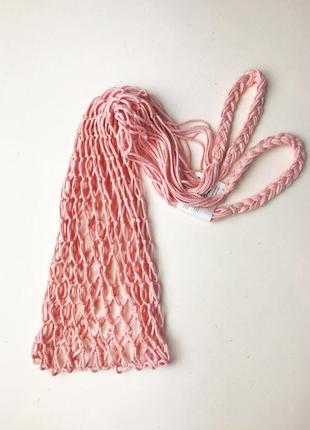 Универсальная авоська sox из нити макраме персиково-розовая сумка