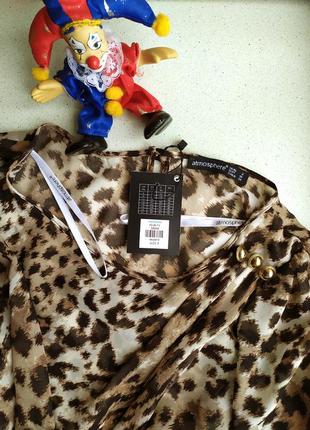 Нарядная шифоновая блуза блузка с леопардовым принтом8 фото
