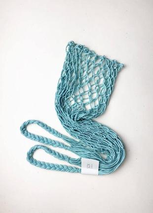 Эко-сумка плетеная  сумка авоська (макраме) от sox. цвет: бирюзовый1 фото