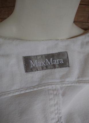 Max mara джинсовый винтажный белый пиджак блейзер с вышивкой бисером размер  m7 фото