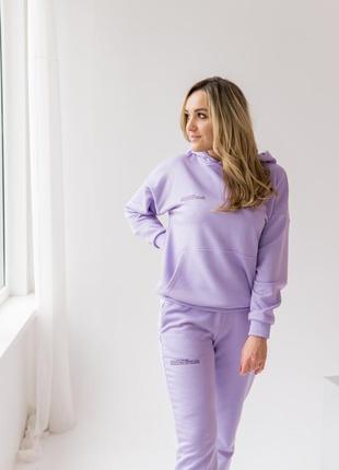 Тренд! лавандовий спортивний костюм кенгуру з капюшоном! худі+джогери/худі