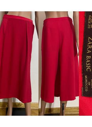 Красные шорты-юбка миди1 фото