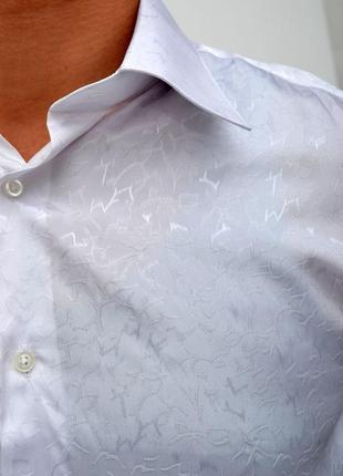 Нарядная белая рубашка с коротким рукавом- xs s m2 фото