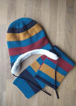 Комплект демісезонний шапка+шарф1 фото