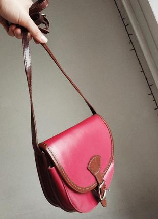 Сумочка мини через плечо розовая фуксия винтажная австрия сумка клатч6 фото