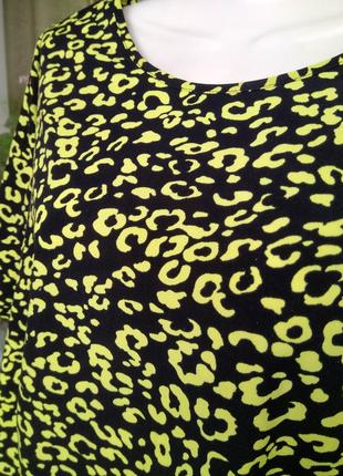 Идеальное свободное летнее платье george жёлтое с чёрным/анималистический принт1 фото