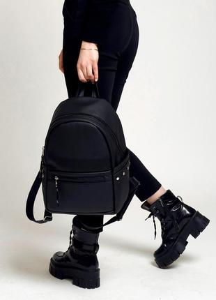 Новинка! мега трендовый крутой брендовый женский черный рюкзак для универа7 фото