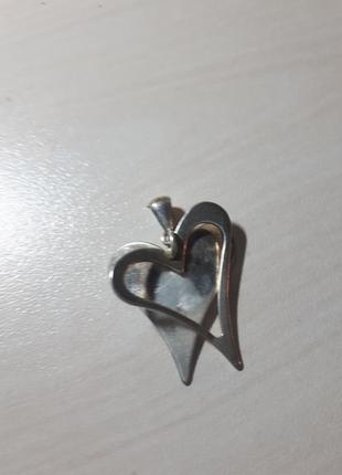 Подвес в виде сердечка.кулон.винтаж.