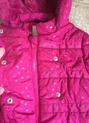 Демисезонная курткаgeorge  с варежками для девочки 1,5-2 года(86-92)2 фото