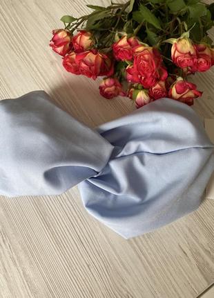 Жіноча чалма пов'язка широка ніжно-блакитна