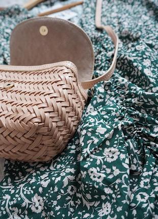 Кожаная плетеная мини-сумочка mango3 фото