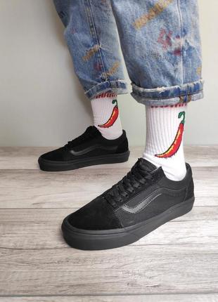 Кеды унисекс vans old scool black замша-текстиль
