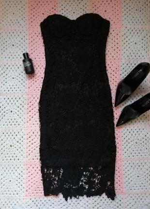 Кружевное коктейльные платье xs-s missguided1 фото