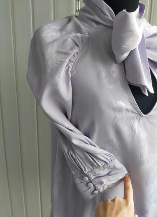 Блуза с пышными рукавами бантом лилового цвета zara , 160/80 cm7 фото