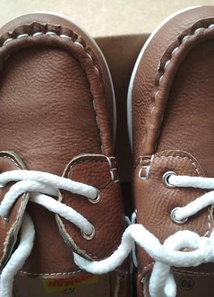 Детские новые кожаные туфли мокасины akademiks сша, размер us10, eur 27, 17 см6 фото