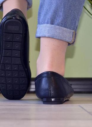 Мокасины женские черные 36р, мягкие и удобные эко кожа туфли (b-278)10 фото