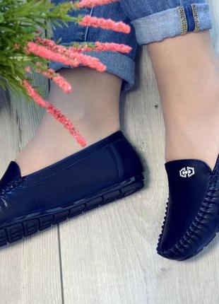 Мокасины женские черные 36р, мягкие и удобные эко кожа туфли (b-278)9 фото