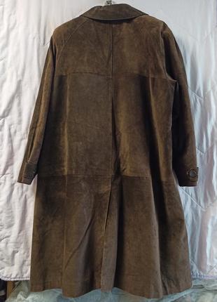 Шикарное замшевое пальто,плащ-трапеция,54-60разм.,wallace sacks,англия.3 фото