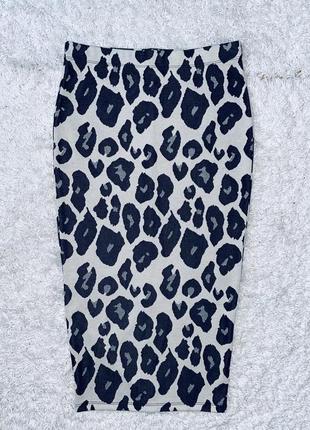 Леопардовая стильная юбка карандаш  оригинал papaya weekend1 фото