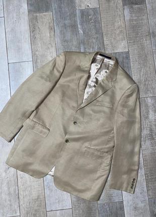 Бежевый льняной пиджак,шёлковый пиджак,большой размер(06)