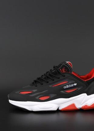 Кроссовки мужские adidas ozweego celox черные/красные (адидас озвиго, кросівки)