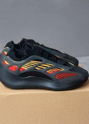 Кроссовки мужские adidas yeezy 700 v3 azael  черные/красные (адидас изи, кросівки)
